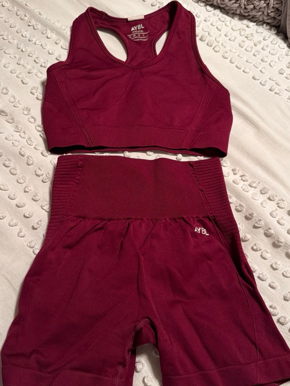 AYBL Seamless Burgundy Racerback Sports Bra XS & S
